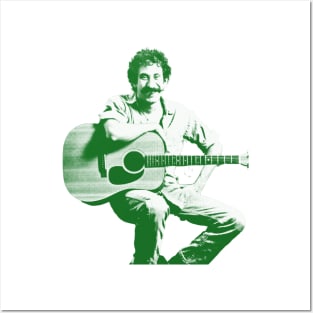 jim croce - green solid style Posters and Art